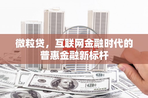 清河门微粒贷，互联网金融时代的普惠金融新标杆