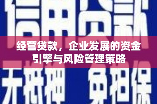 清河门经营贷款，企业发展的资金引擎与风险管理策略