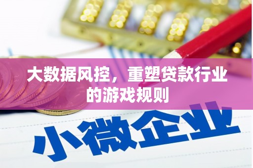 清河门大数据风控，重塑贷款行业的游戏规则