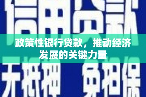 清河门政策性银行贷款，推动经济发展的关键力量