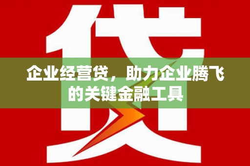 清河门企业经营贷，助力企业腾飞的关键金融工具