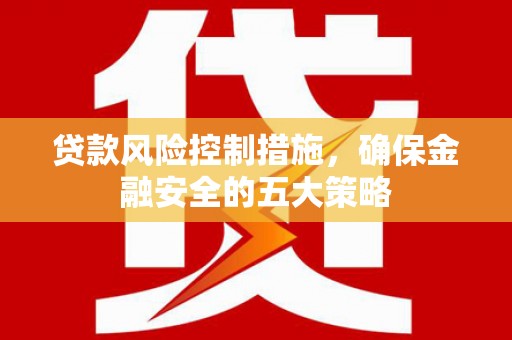 清河门贷款风险控制措施，确保金融安全的五大策略