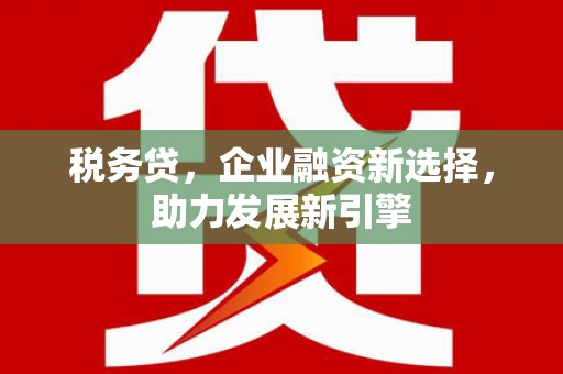 清河门税务贷，企业融资新选择，助力发展新引擎