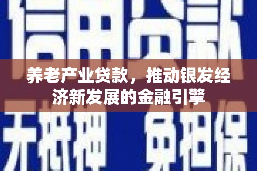 清河门养老产业贷款，推动银发经济新发展的金融引擎