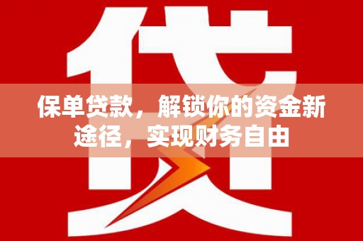 清河门保单贷款，解锁你的资金新途径，实现财务自由