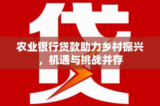 清河门农业银行贷款助力乡村振兴，机遇与挑战并存
