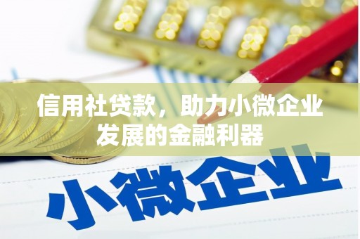 清河门信用社贷款，助力小微企业发展的金融利器