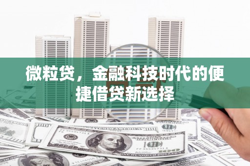 清河门微粒贷，金融科技时代的便捷借贷新选择